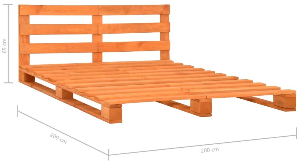 Estrutura de cama em paletes pinho maciço 200x200 cm castanho