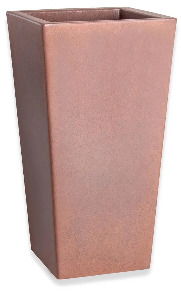 Vaso Plástico Quadrado Alto Bronze N.70 36X36X70cm