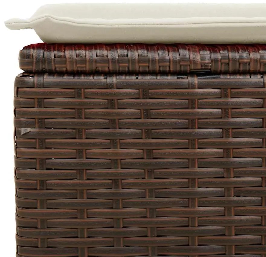 6 pcs conjunto de sofás jardim c/ almofadões vime PE castanho