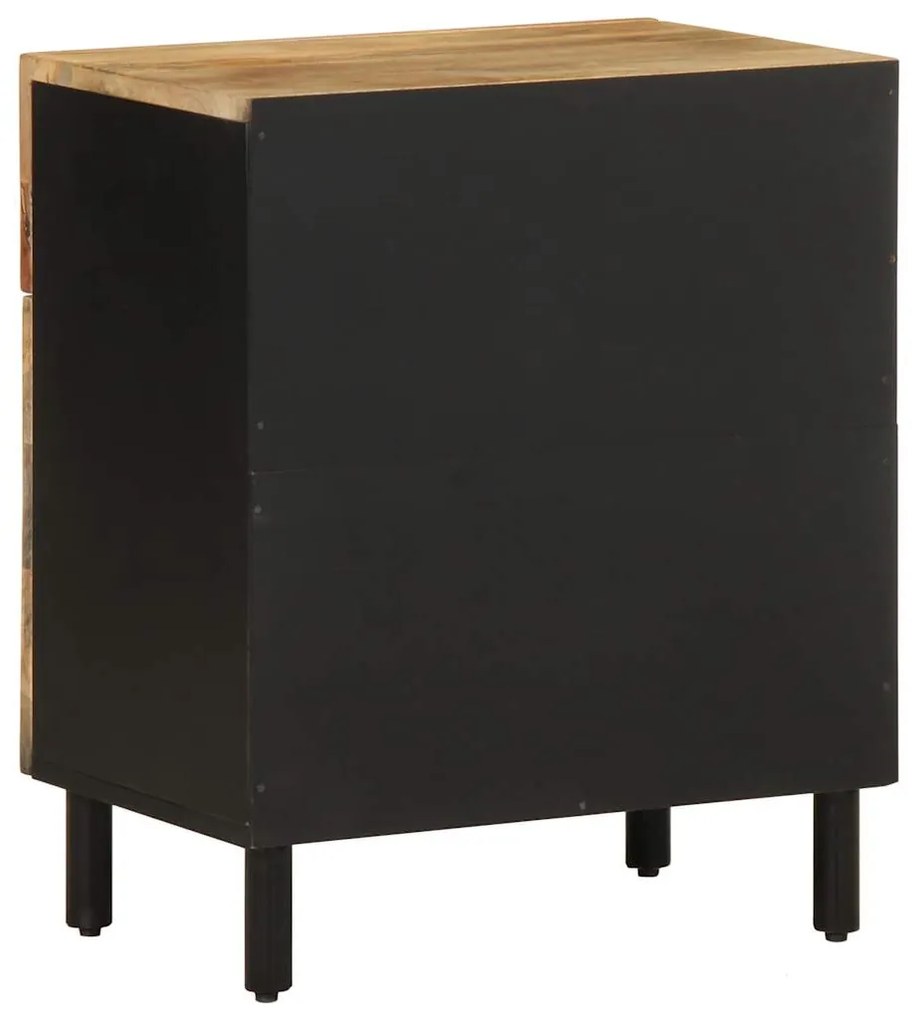 Mesa cabeceira 50x33x60cm madeira mangueira áspera maciça preto