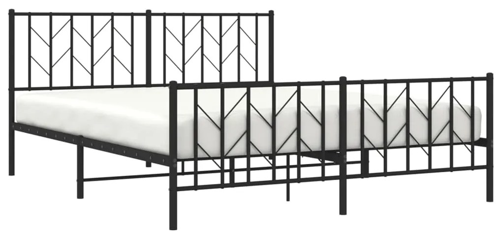 Estrutura de cama sem colchão com pés 160x200 cm preto