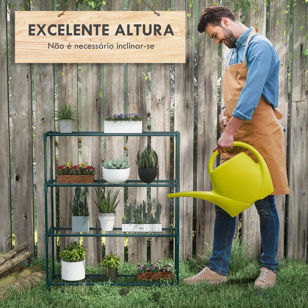 Suporte para Vasos de Plantas em Aço – 89x28x107 cm | 4 Níveis para In