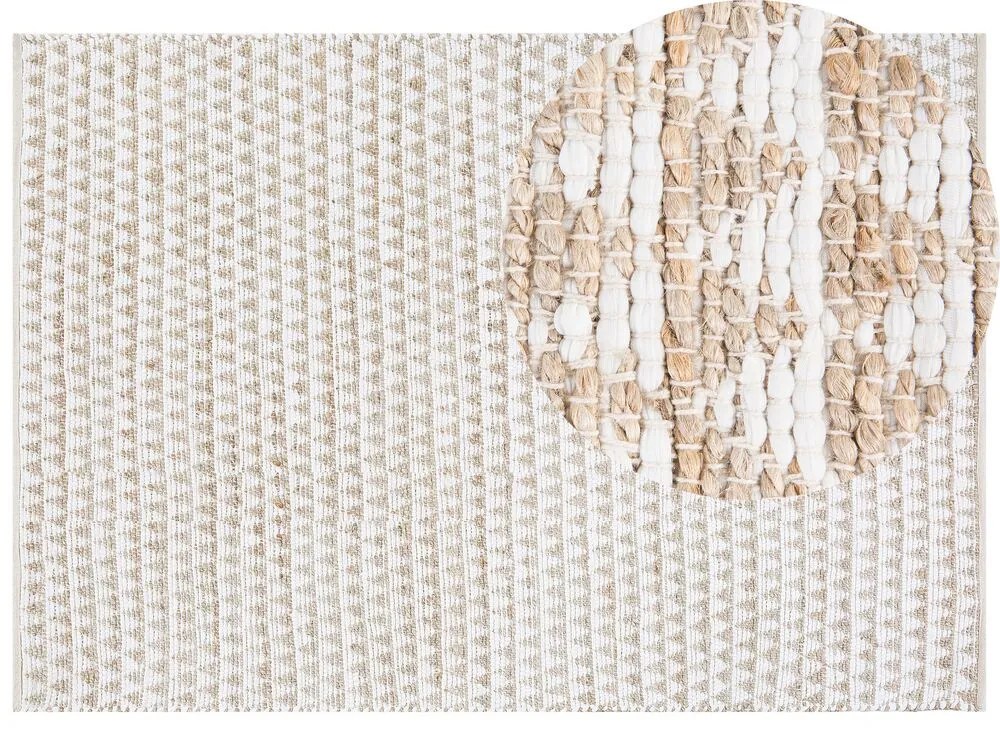 Tapete de algodão e juta 160 x 230 cm creme TUNCELI Beliani