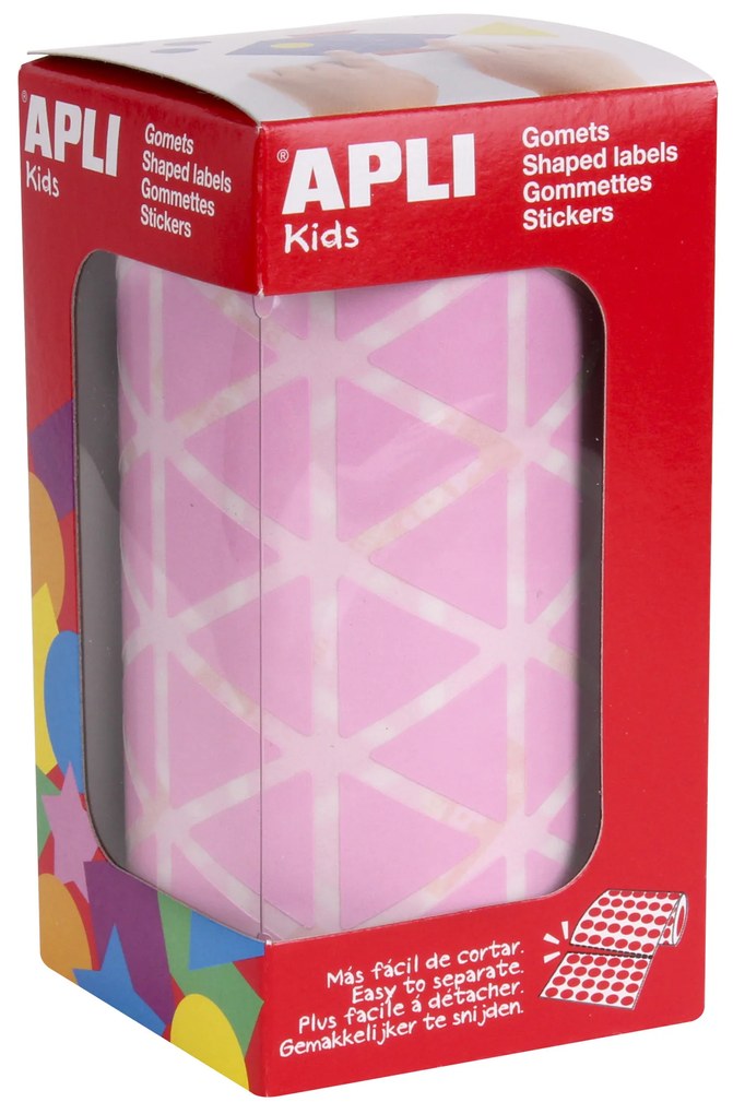 Rolo Autocolantes Triangular Rosa 20MM