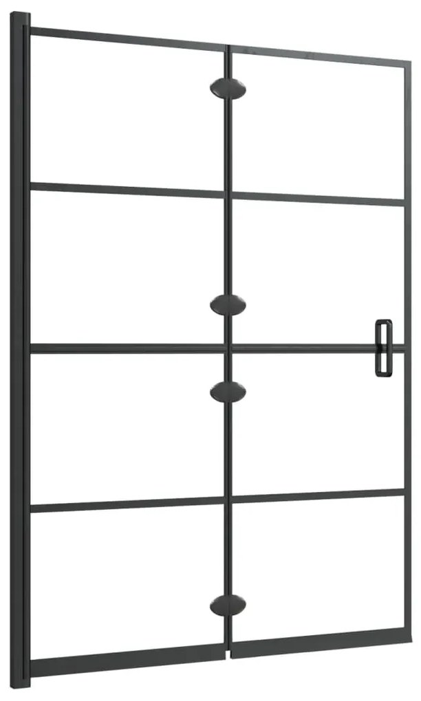 Divisória de chuveiro dobrável ESG 100x140 cm preto
