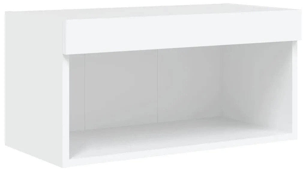 Móvel de TV com luzes LED 60x30x30 cm branco