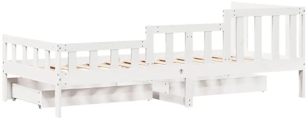 Sofá-cama com gavetas 80x200 cm madeira de pinho maciça