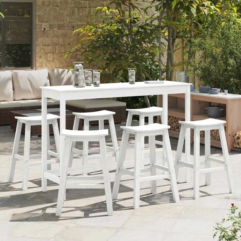 vidaXL Banquinhos de bar 6 pcs brancos em HDPE