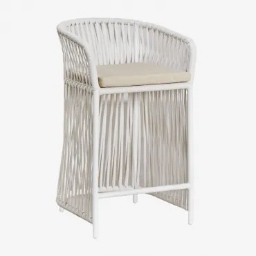 Pacote De 4 Bancos Altos De Jardim Sophie ↑65 Cm & Gardénia Branco - Sklum