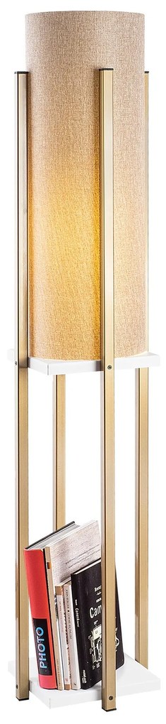 Candeeiro de Pé 7134 – Branco e Dourado – 25 x 25 x 130 cm