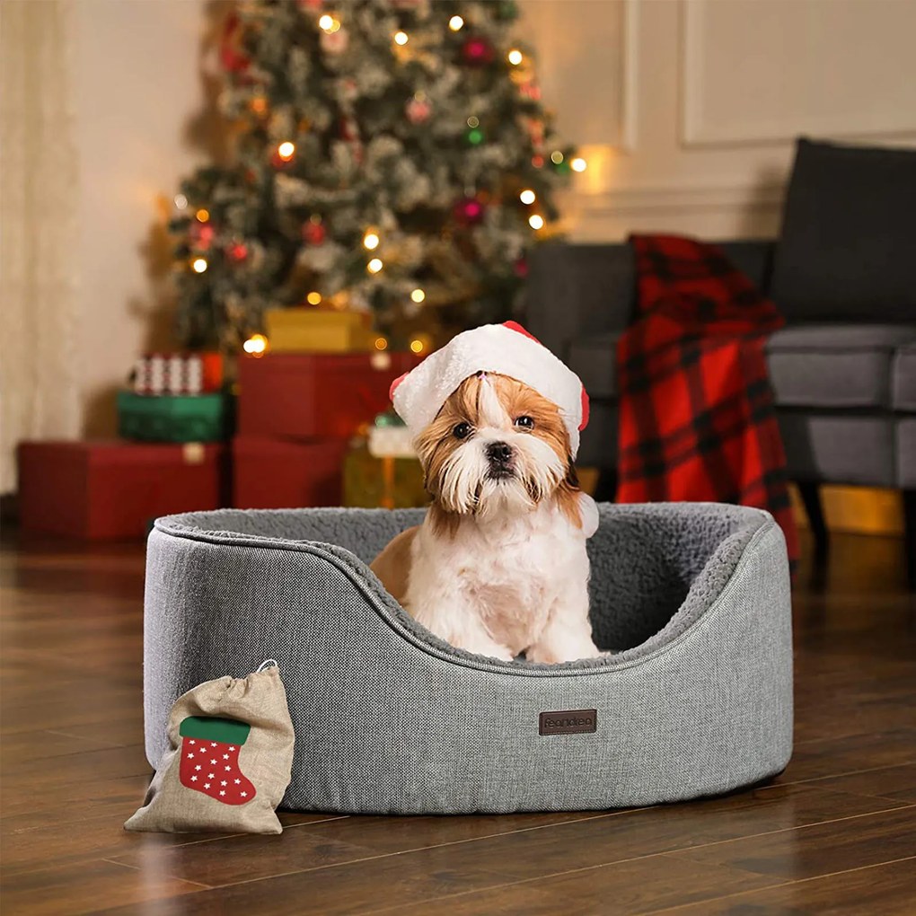 Cama para cães lavável 73 x 60 x 27 cm cinzento