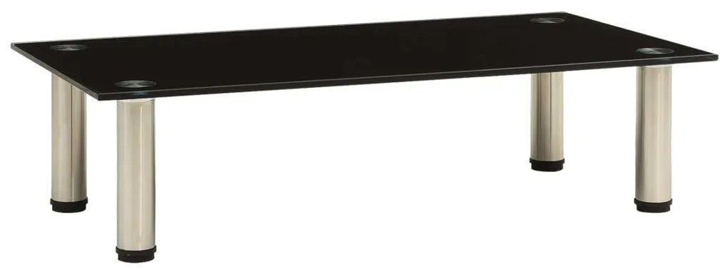 vidaXL Móvel de TV 60x35x17 cm vidro temperado preto