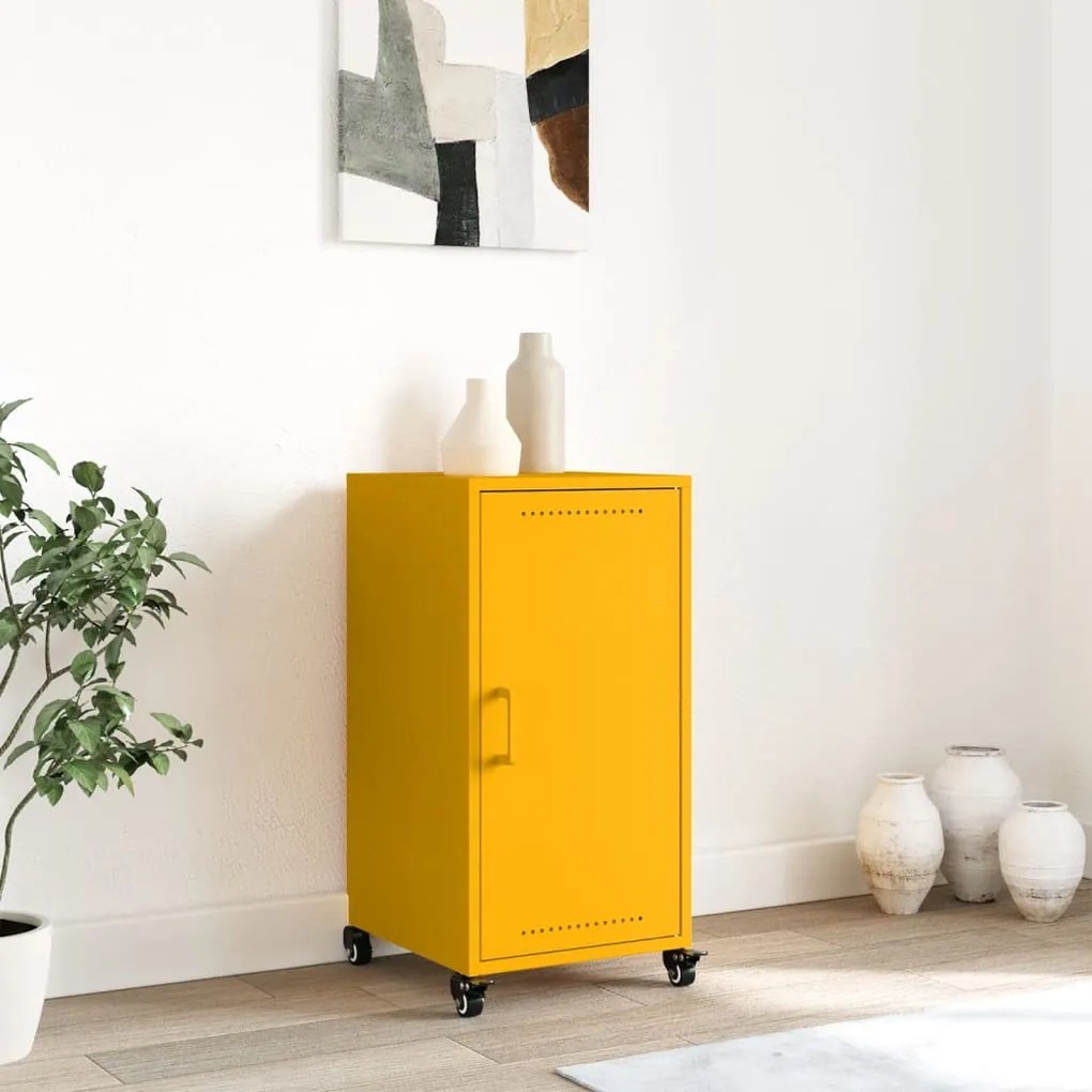 Aparador 36x39x72 cm aço amarelo mostarda