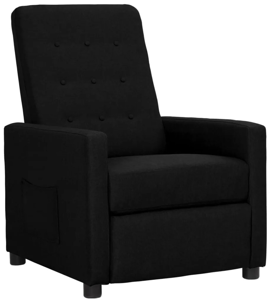 vidaXL Poltrona reclinável tecido preto