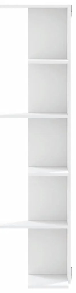 Estante parede p/ canto 36,5x36,5x140 cm deriv. madeira branco