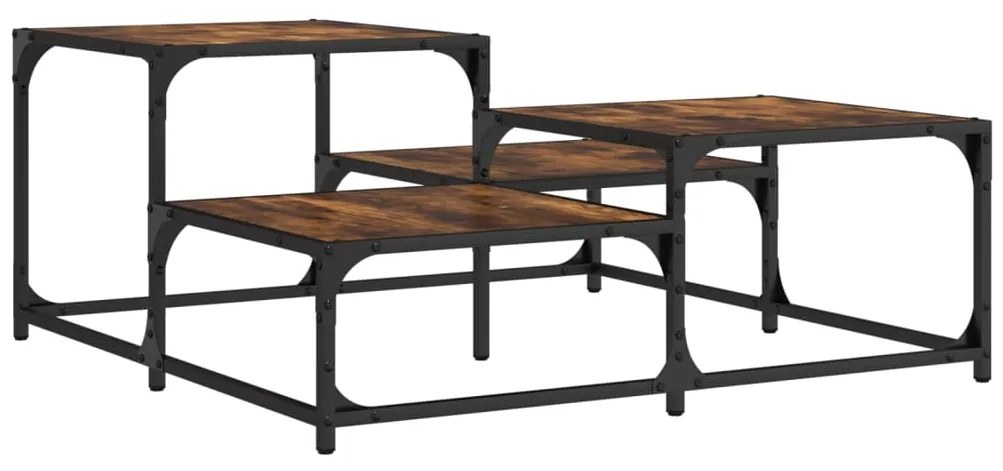 Mesa de centro 87,5x87,5x40cm derivados madeira carvalho fumado