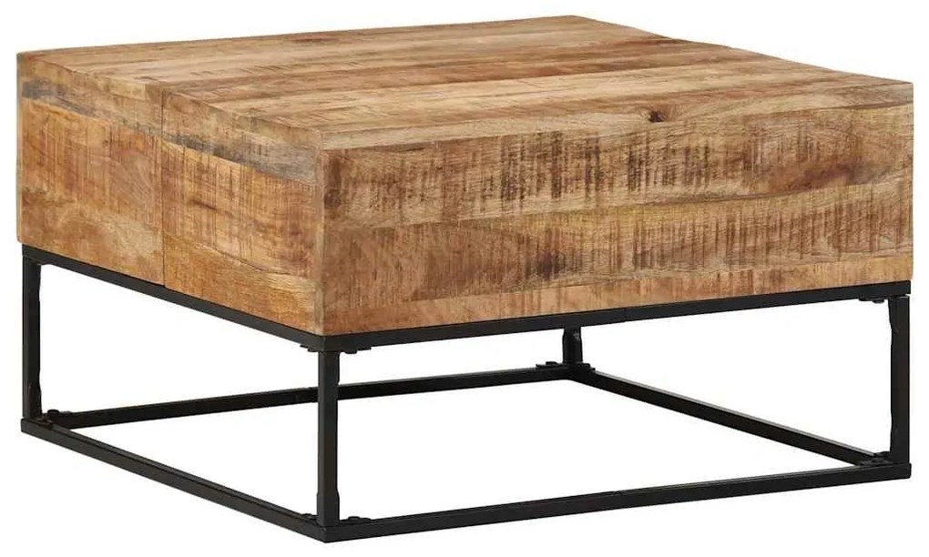 Mesa de centro 68x68x41 cm madeira de mangueira áspera