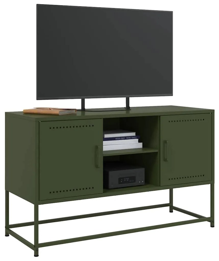 Móvel de TV 100,5x39x60,5 aço verde azeitona