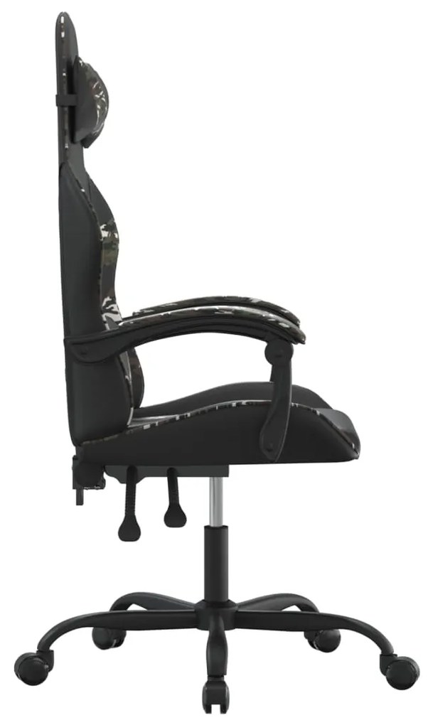Cadeira gaming couro artificial preto e camuflado