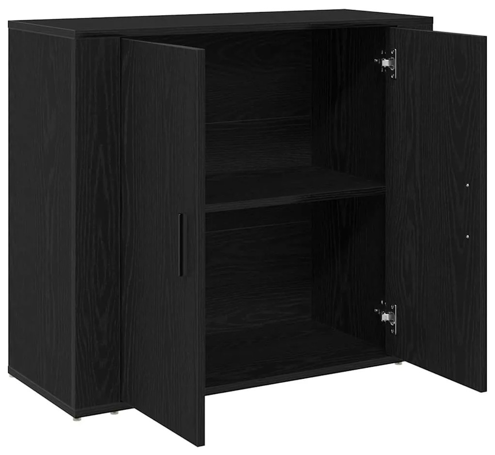 Sideboard vidaXL Preto Carvalho 80x33x70 cm Madeira de Engenharia