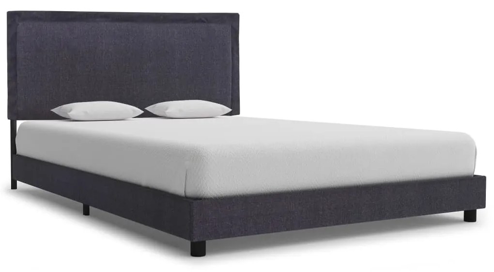 280983 vidaXL Estrutura de cama 140x200 cm tecido cinzento-escuro