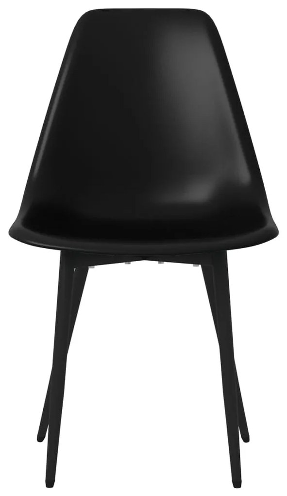 Cadeiras de jantar 6 pcs PP preto