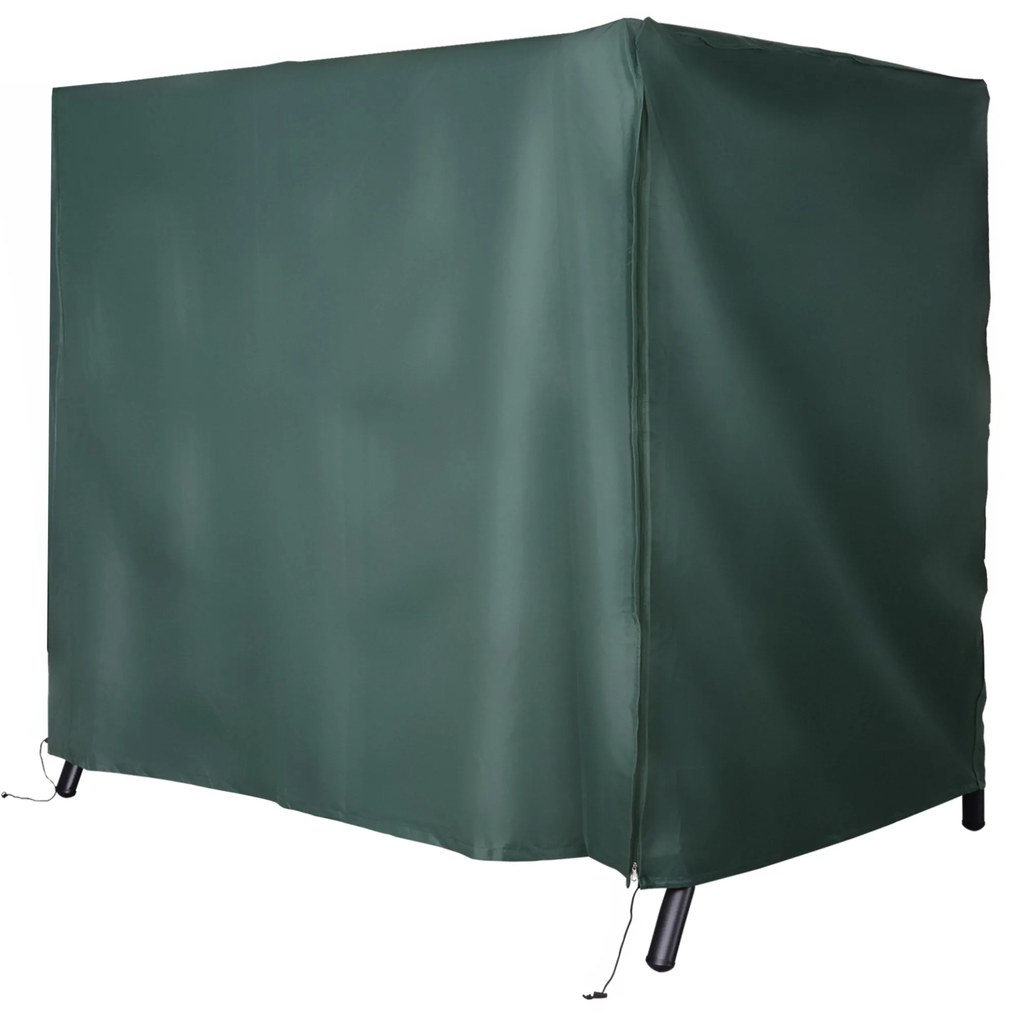 Outsunny Cobertura Proteção Móveis Exteriores Zíper Resistente Chuva 205x124x164cm Verde Jardim Pátio | Aosom Portugal