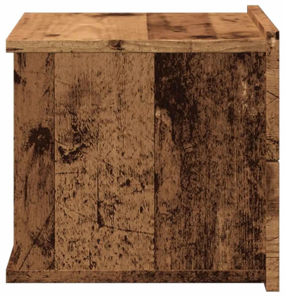 Mesas de cabeceira de parede 2 pcs 40x32x30cm cor madeira velha