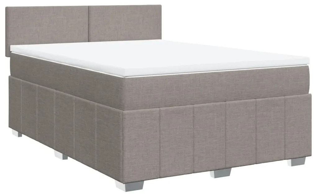 Cama com molas/colchão 160x200 cm tecido castanho-acinzentado