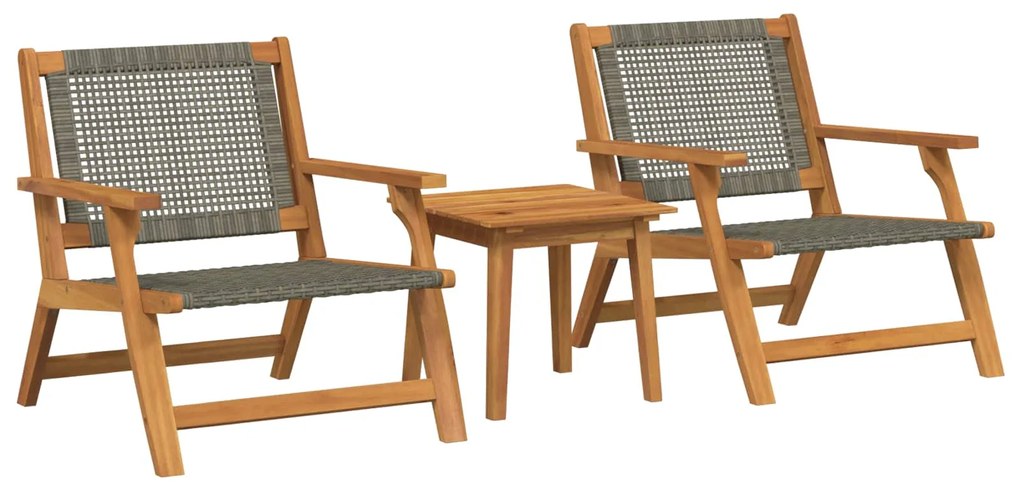 vidaXL Cadeiras de Jardim com Mesa 3 pcs Cinzeto