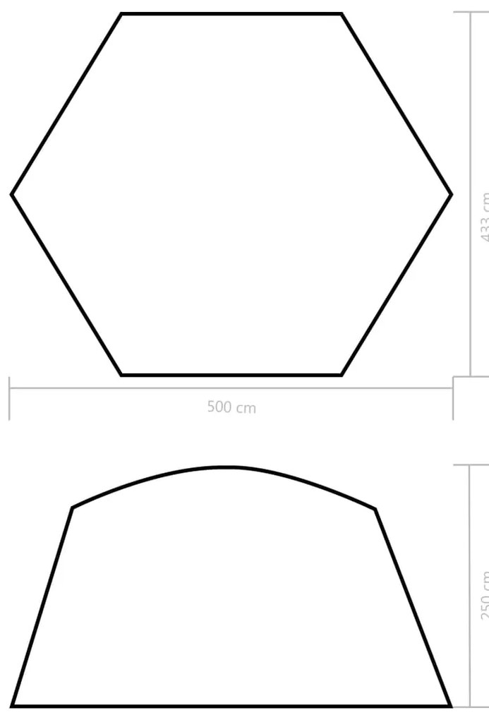 Tenda para piscina 500x433x250 cm tecido azul