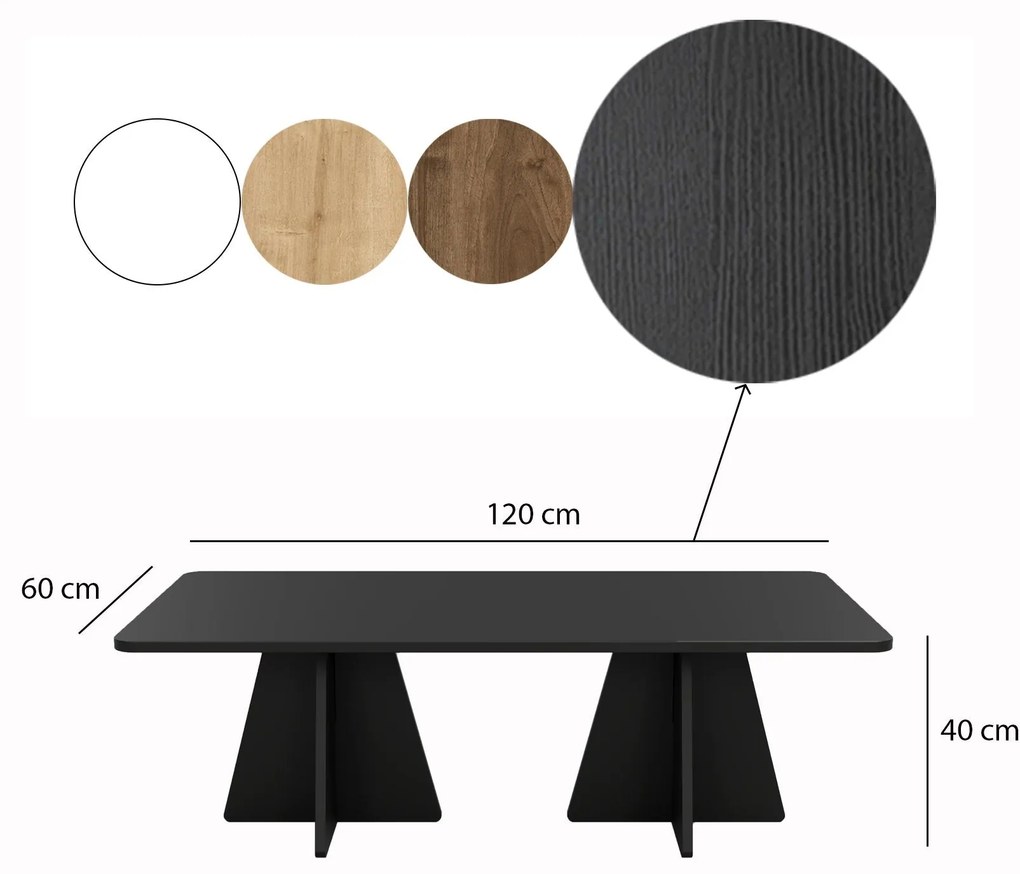 Conjunto de Mesas de Centro Mushroom – Preto – Diversas Medidas
