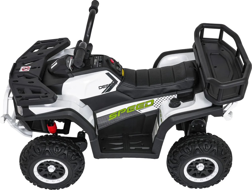 Moto 4 eletrica 12V 4x4 para crianças ATV Robust 01, Rodas de espuma EVA Branca