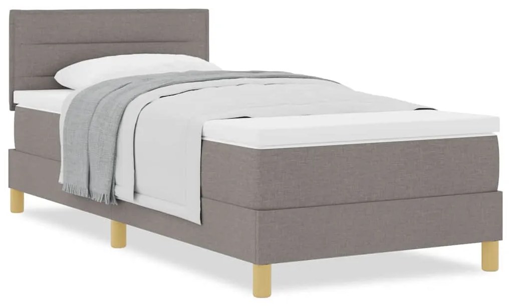 Cama Box com Colchão Taupe 90x200 cm Tecido