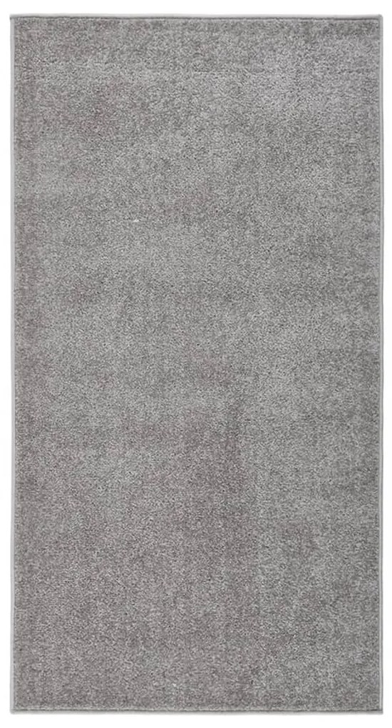 Tapete de pelo curto 80x150 cm cinzento