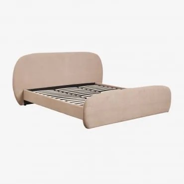 Cama De Tecido Brunel Bouclé Bouclé Castanho Areia Claro & 180 X 200 Cm & Sem Colchão - Sklum