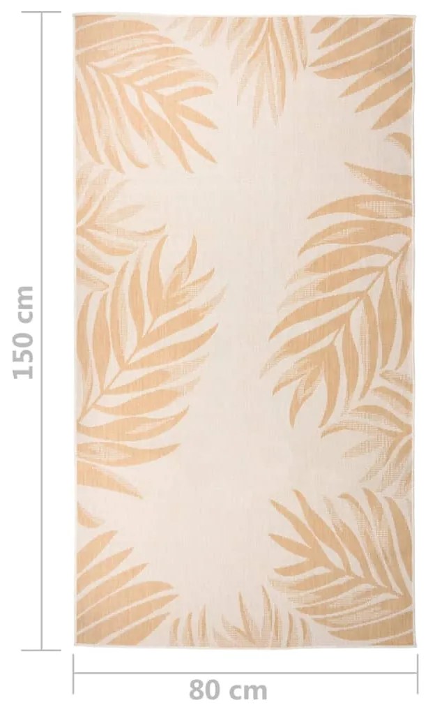 Tapete de tecido plano para exterior 80x150 cm padrão folhas