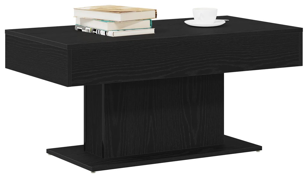 Mesa de Café vidaXL Preta em Carvalho 96x50x45 cm Madeira Revestida