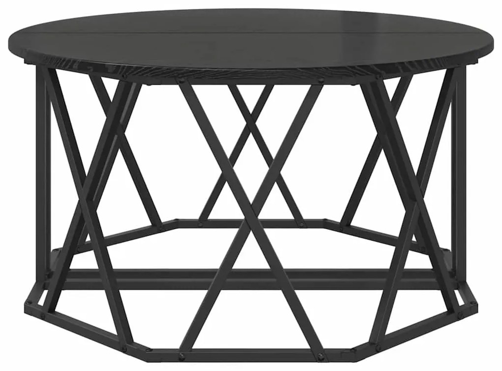 Mesa de Centro vidaXL Preta de Carvalho 80x80x42 cm em Madeira de Enge