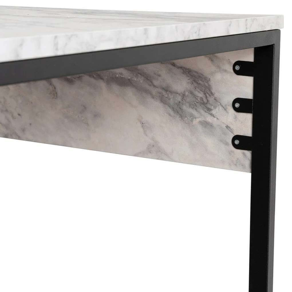 Secretária de Estudo Twin Study Desk - Freesia, Marble, Black - 240x74