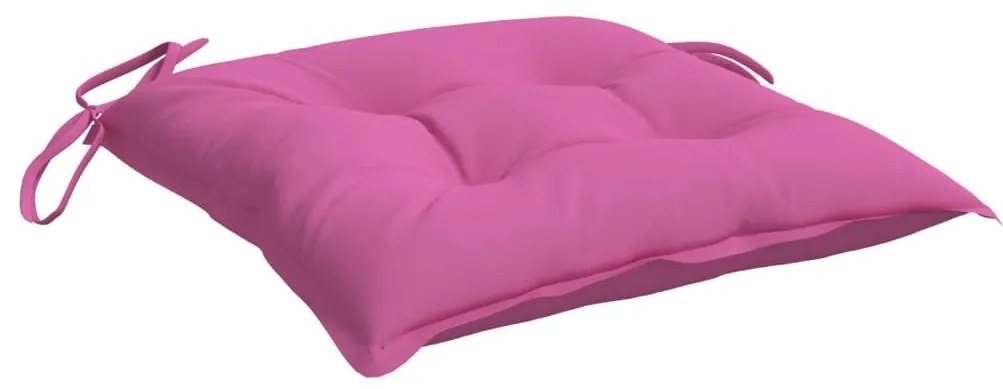Almofadões para cadeira 6 pcs 40x40x7 cm tecido rosa