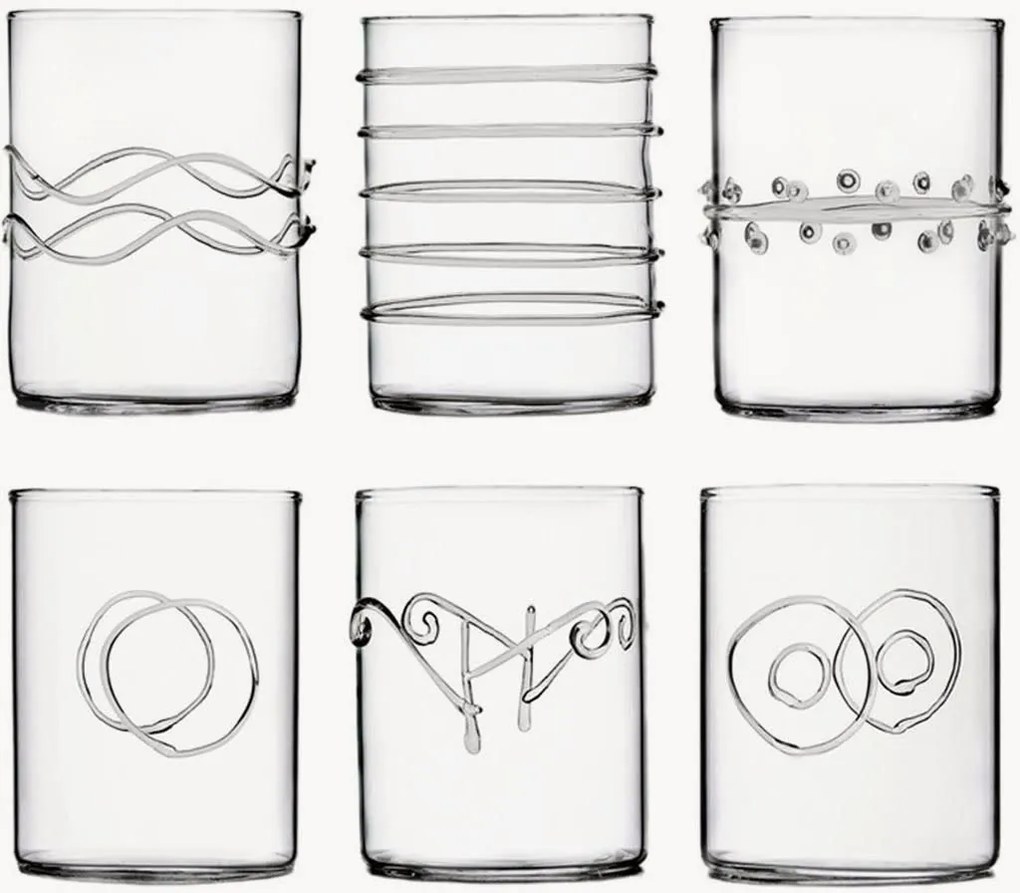 Copos de água artesanais Deco, conjunto de 6