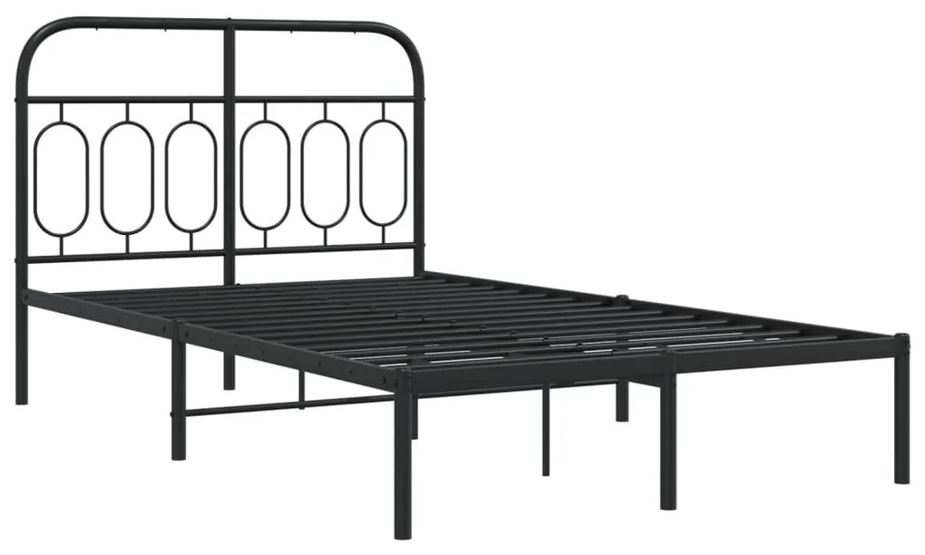 Estrutura de cama com cabeceira 120x200 cm metal preto