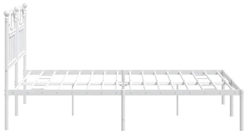 Estrutura de cama com cabeceira 135x190 cm metal branco