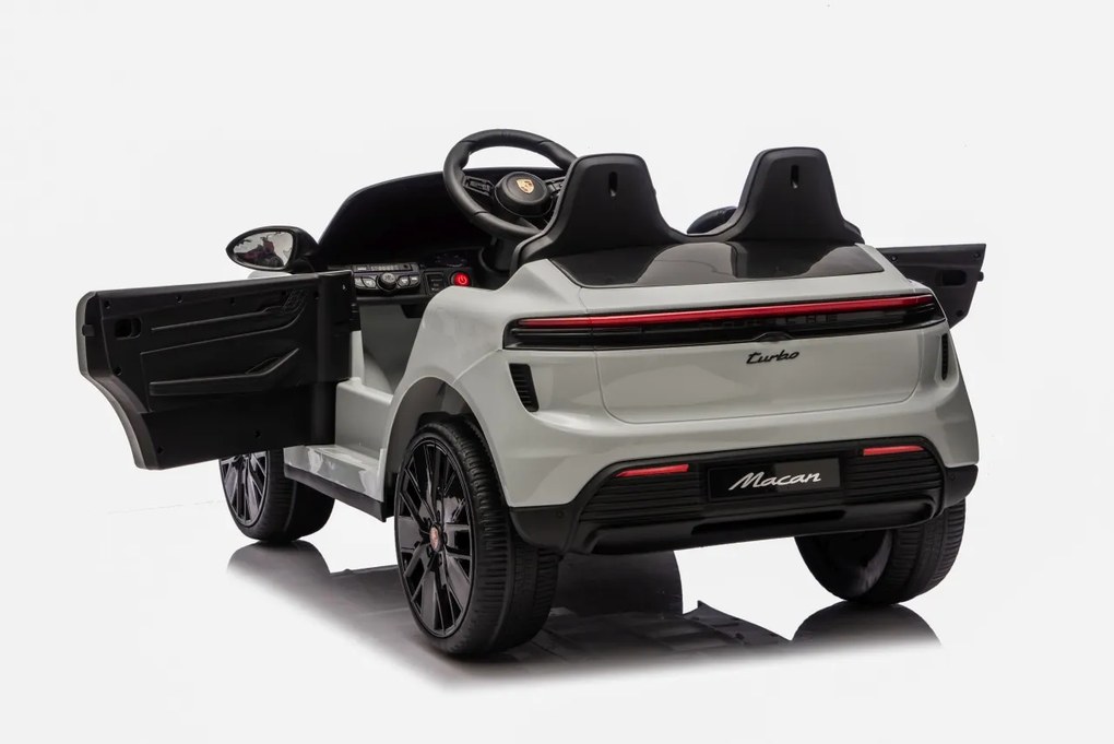 Carro elétrico para Crianças 2 a 6 anos 12V 4x4 Porsche Macan, Rodas de espuma EVA, Controle remoto Cinzento