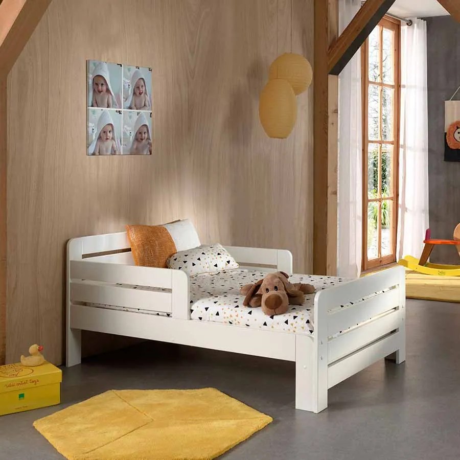 Cama infantil JUMPER transformável em 3 medidas 140, 160 e 200 cm + Estrado Branco