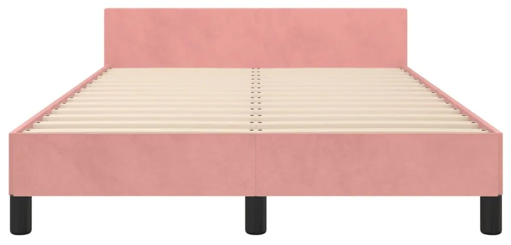 Estrutura de cama com colchão 120x190 cm veludo rosa