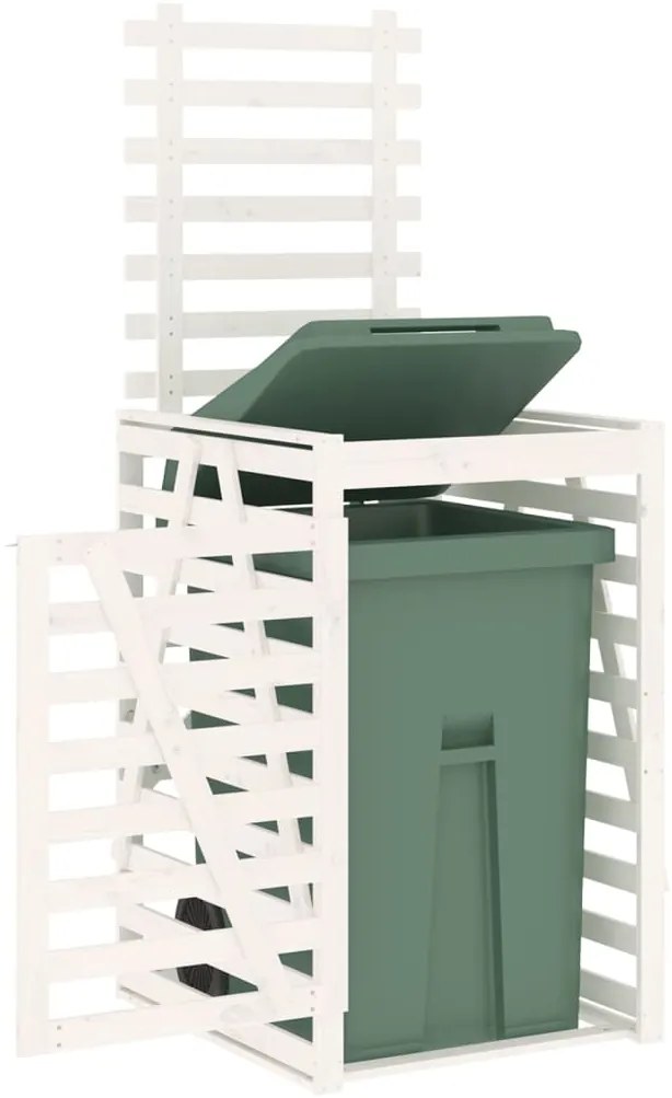 Abrigo para caixote do lixo 84x90x128,5 cm pinho maciço branco