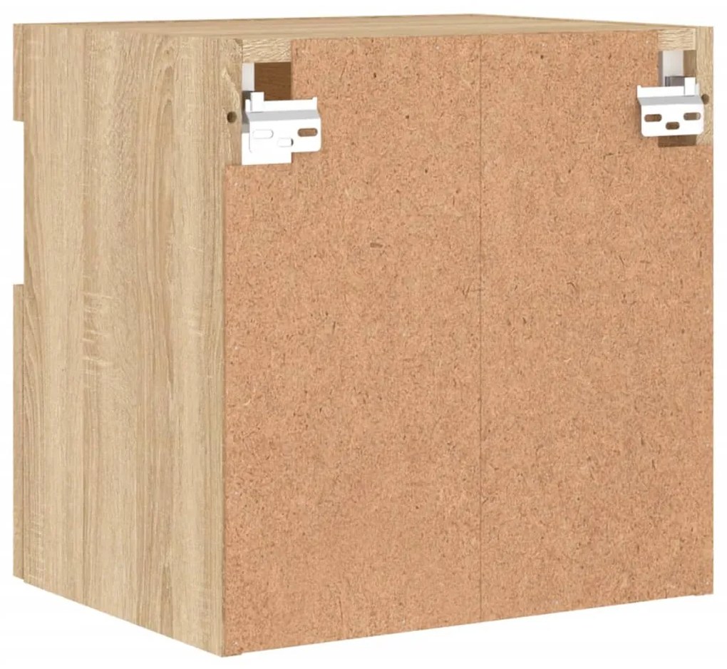 Móvel de parede p/ TV c/ luzes LED 40x30x40cm carvalho sonoma