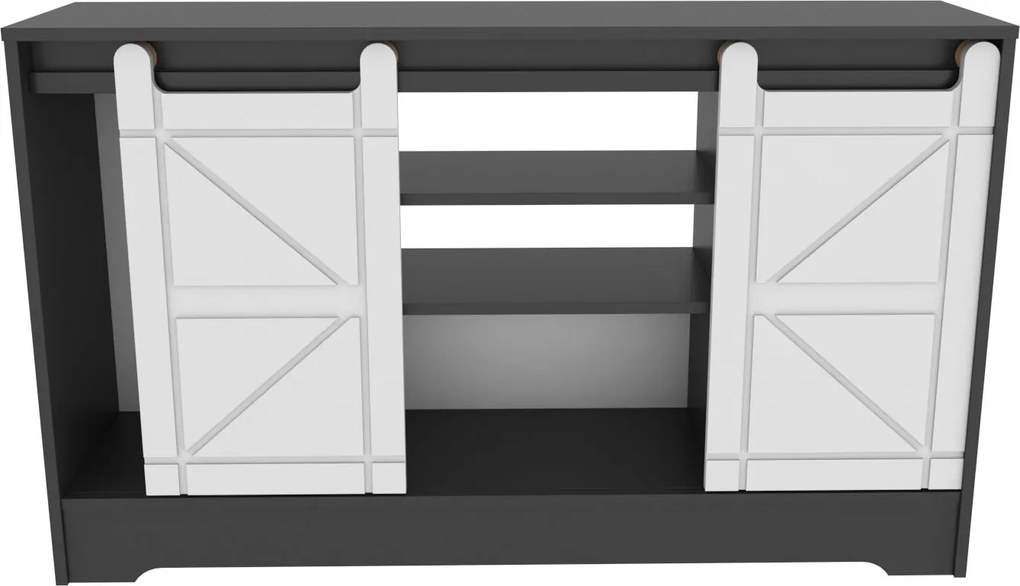 Móvel TV Ahris – Cinza e Branco – 140x35x85 cm